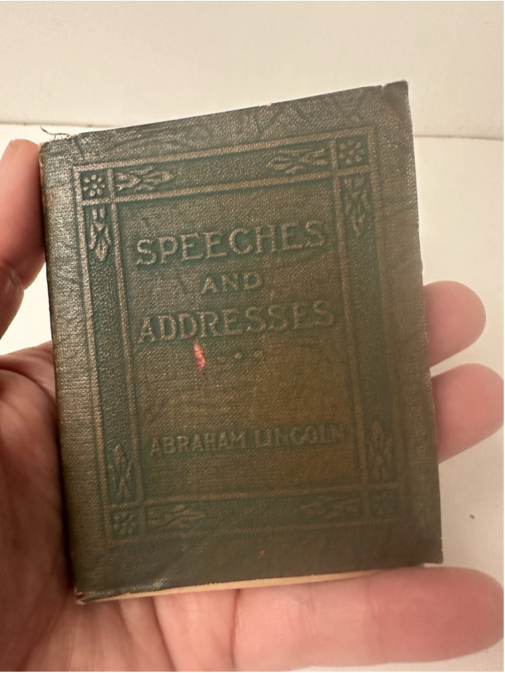 Vintage Little Leather Library Speeches and Addresses Abraham Lincoln Mini